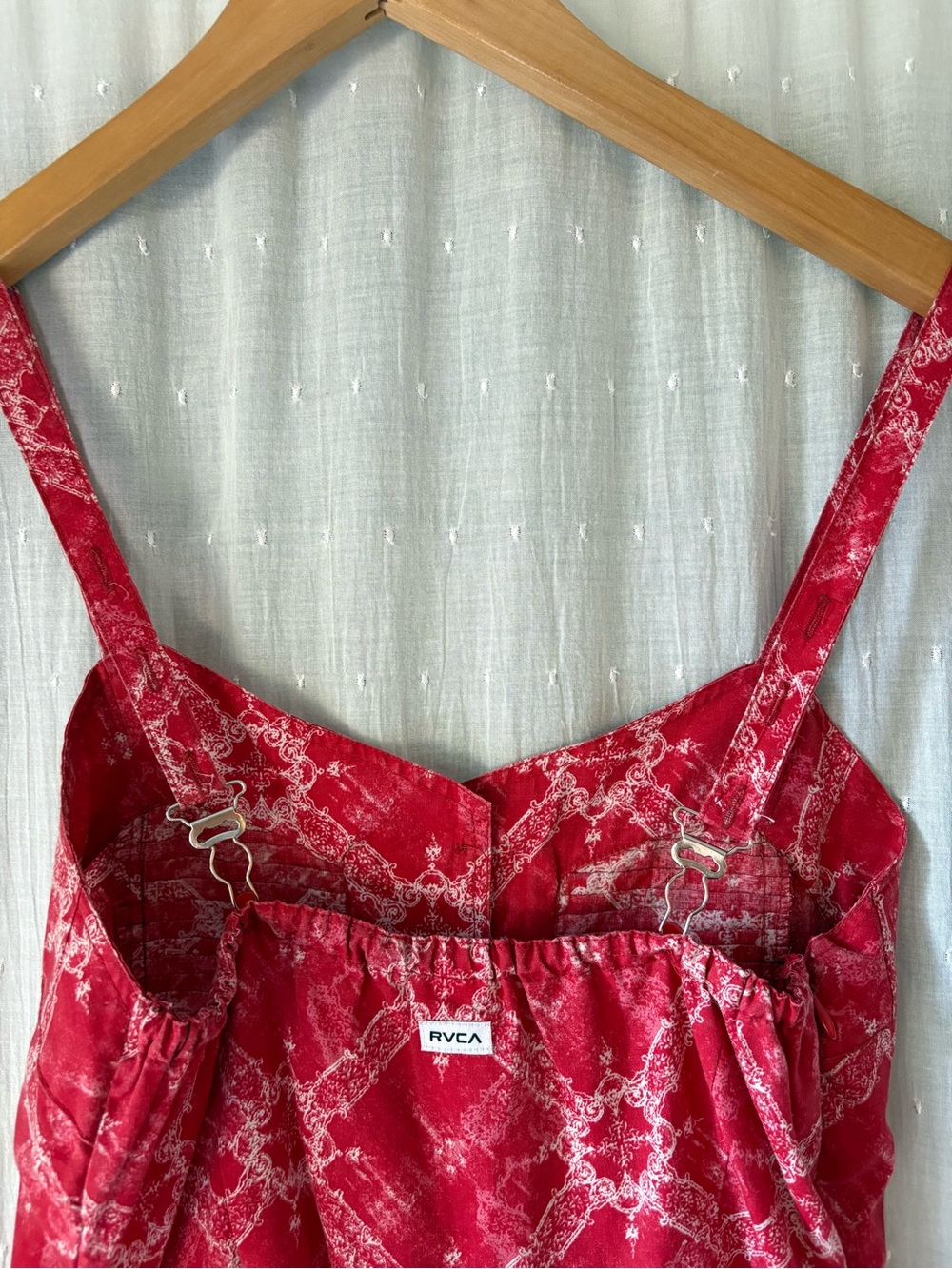RVCA Red Patterned Button-Front Mini Sundress - Picture 4 of 7